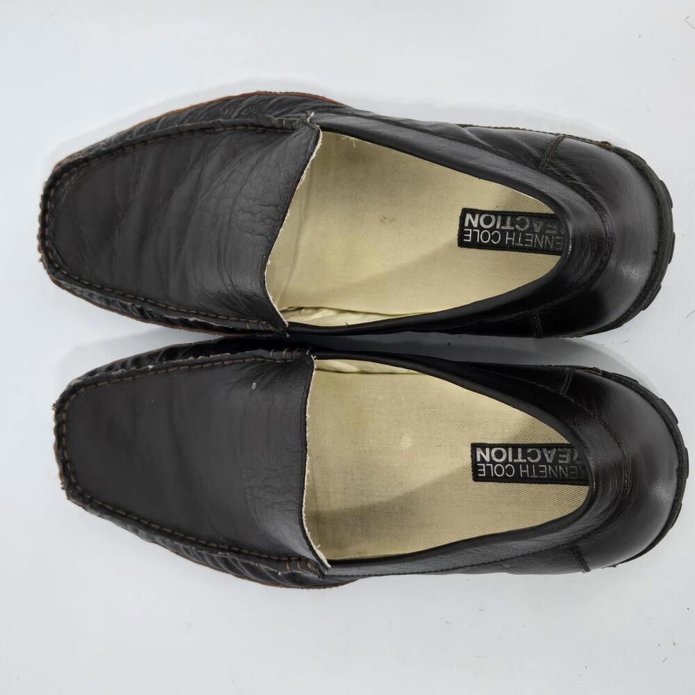 019 Kenneth Cole Reaction Men's Dark Brown Leather loafer Slip On Size 11M - Picture 3 of 9
